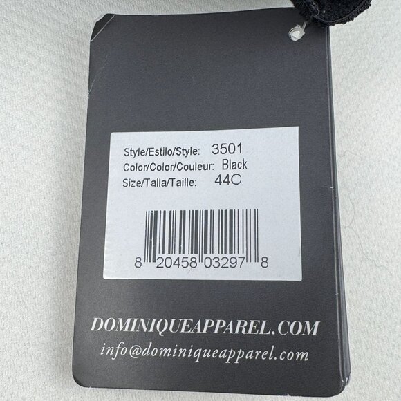 Dominique Apparel Black Bra 3501 Lace Underwire Support Padded Size 44C NWT - Picture 5 of 10